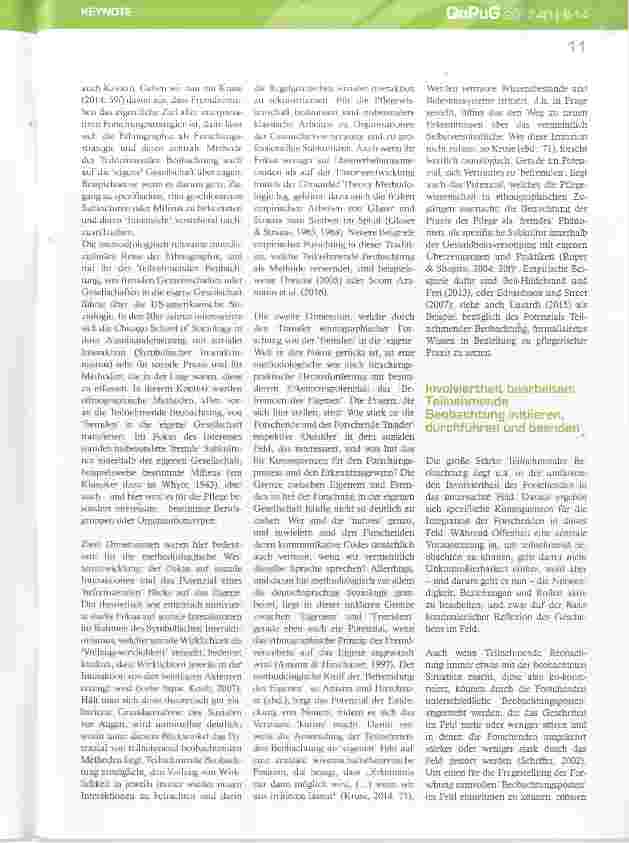 Vorschauseite 6: Mit allen Sinnen ins Feld Teilnehmende Beobachtung als Methode