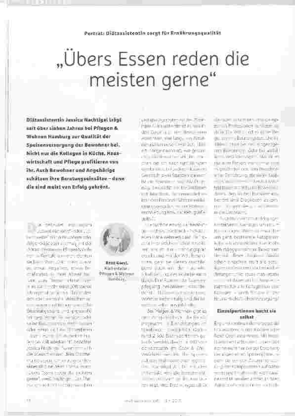 Vorschauseite 1: Übers Essen reden die meisten gerne