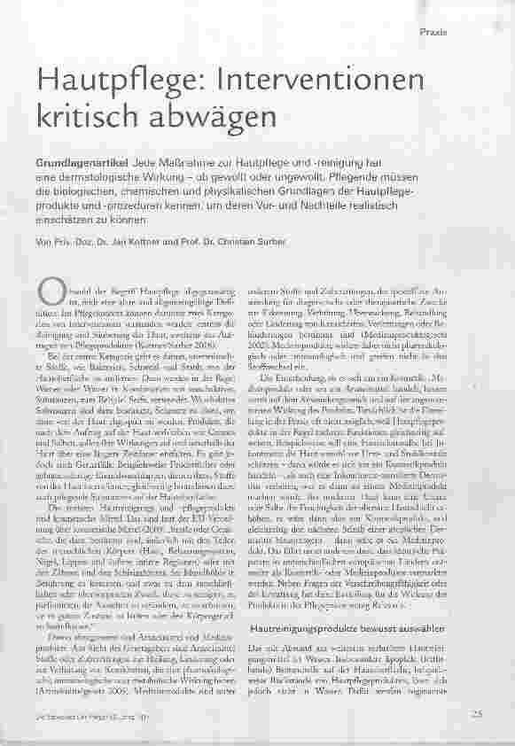 Vorschauseite 2: Hautpflege: Interventionen kritisch abwägen