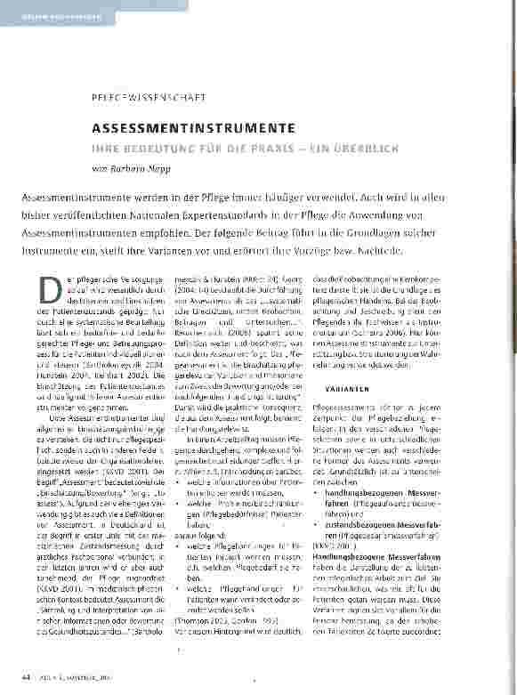 Vorschauseite 1: ASSESSMENTINSTRUMENTE