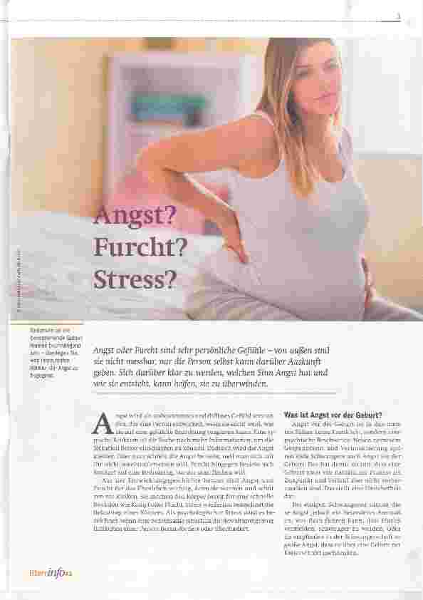 Vorschauseite 1: Angst? Furcht? Stress?