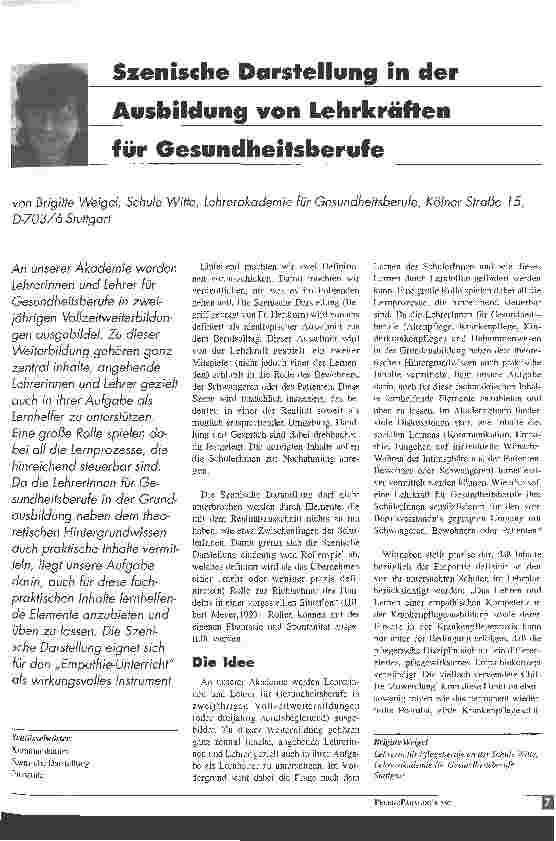 Vorschauseite 1: Szenische Darstellung in der Ausbildung von Lehrkräften für Gesundheitsberufe