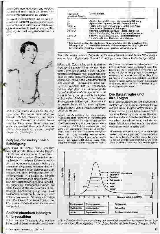 Vorschauseite 4: 25 Jahre Thalidomid-Embryopathie Rückbesinnung auf Arzneimittelrisiken