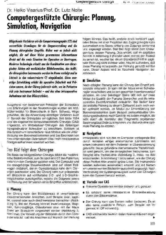 Vorschauseite 1: Computergestützte Chirurgie: Planung, Simulation, Navigation