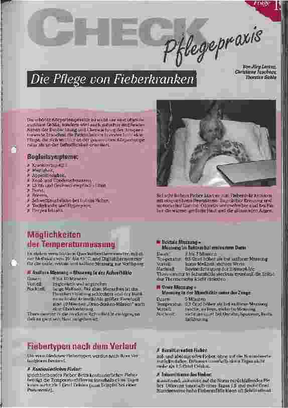 Vorschauseite 1: Die Pflege von Fieberkranken Check Pflegepraxis Folge 19