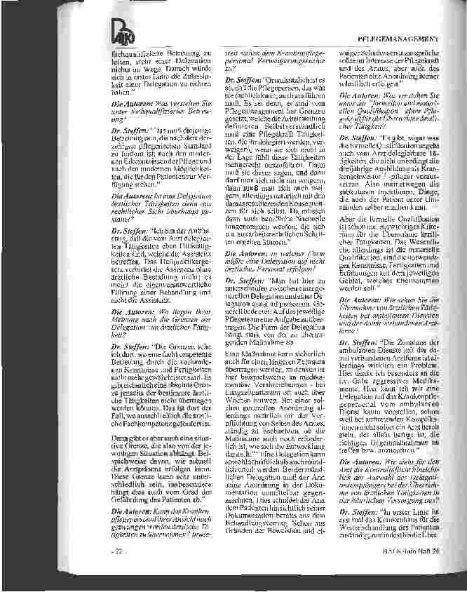 Vorschauseite 2: Delegation ärztlicher Tätigkeiten auf das Pflegepersonal