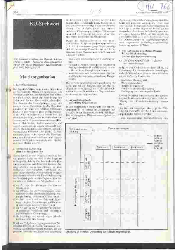 Vorschauseite 1: Matrixorganisation