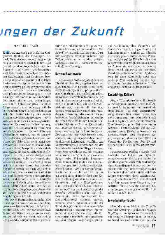 Vorschauseite 2: Die Herausforderungen der Zukunft 3. Spitex-Kongress in Bern