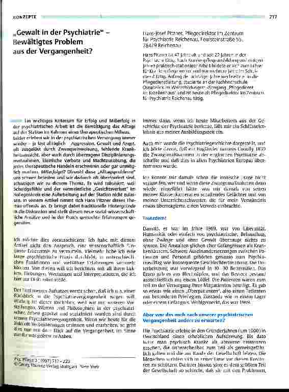 Vorschauseite 1: Gewalt in der Psychiatrie - Bewältigtes Problem aus der Vergangenheit?