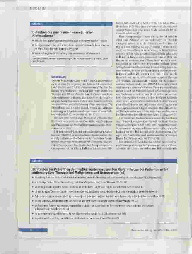Vorschauseite 4: Prävention medikamentenassoziierter Kiefernekrosen