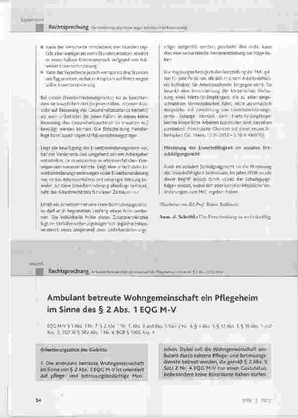Vorschauseite 1: Ambulant betreute Wohngemeinschaft ein Pflegeheim im Sinne des § 2 Abs. 1 EQG M-V