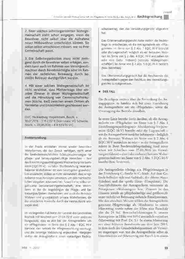 Vorschauseite 2: Ambulant betreute Wohngemeinschaft ein Pflegeheim im Sinne des § 2 Abs. 1 EQG M-V