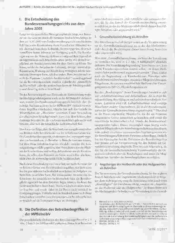 Vorschauseite 2: Die Betreiberdefinition ist da endlich Klarheit für die Leistungserbringer?