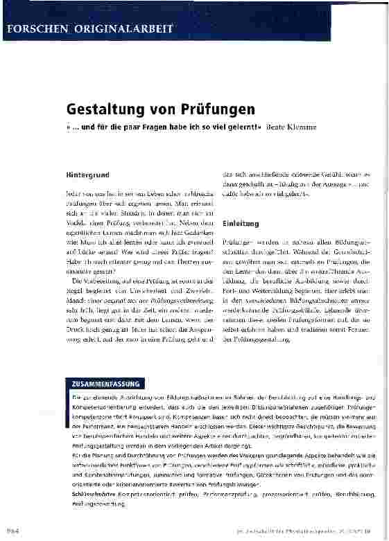 Vorschauseite 1: Gestaltung von Prüfungen