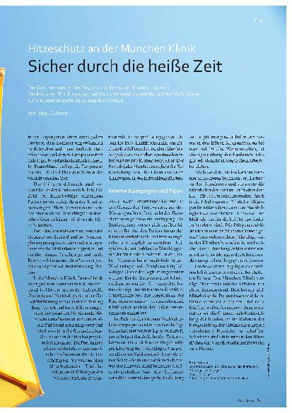 Vorschauseite 2: Hitzeschutz an der München Klinik Sicher durch die heiße Zeit