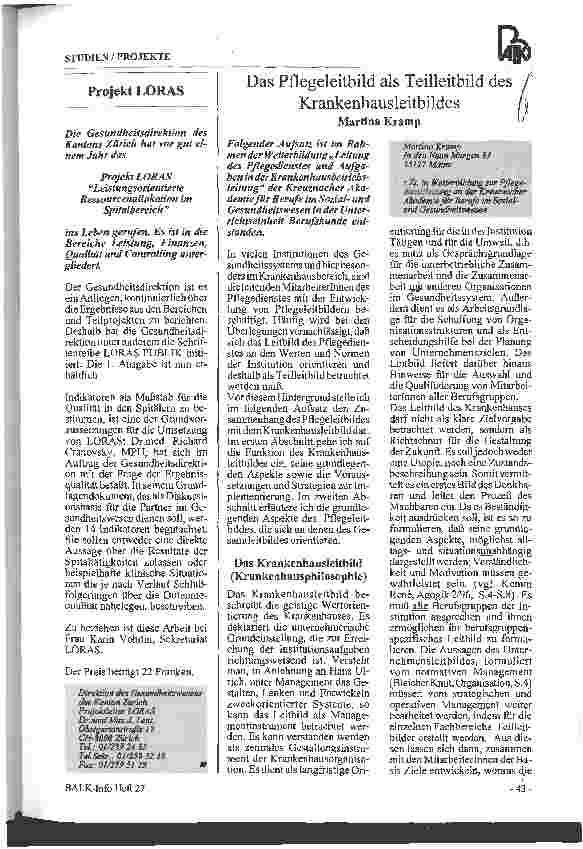 Vorschauseite 3: Qualitätsmanagement im Krankenhaus Bekanntmachung des Bundesministers für Gesundheit über die Förderung des Demonstrationsprojektes