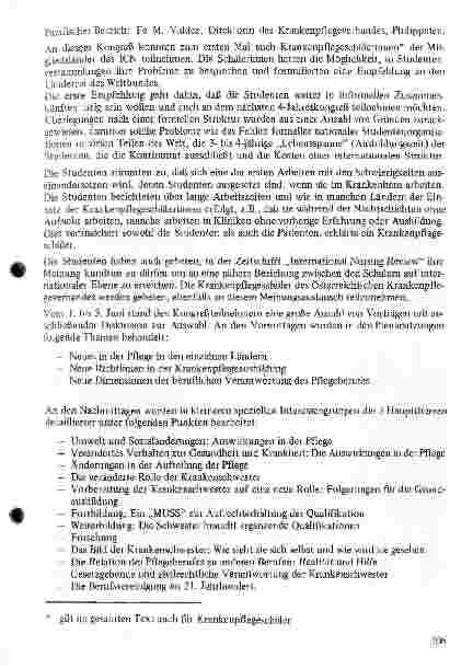 Vorschauseite 3: 16.Internationaler Krankenpflegekongreß des Weltbundes der Krankenschwestern und Krankenpfleger (ICN)