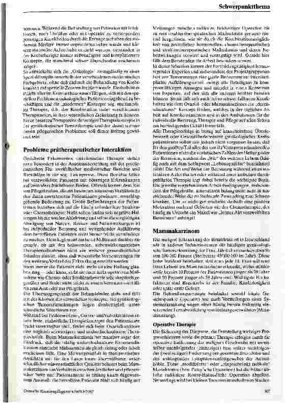 Vorschauseite 2: Gynäkologische Krebserkrankungen Strategien der Therapie und Pflege