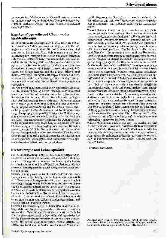 Vorschauseite 6: Gynäkologische Krebserkrankungen Strategien der Therapie und Pflege