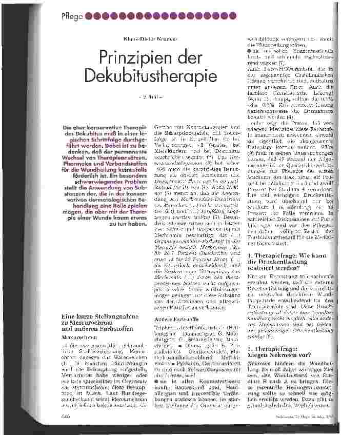 Vorschauseite 1: Prinzipien der Dekubitustherapie 2. Teil