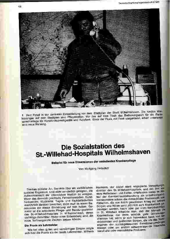 Vorschauseite 1: Die Sozialstation des St. -Willehad-Hospitals Wilhelmshaven