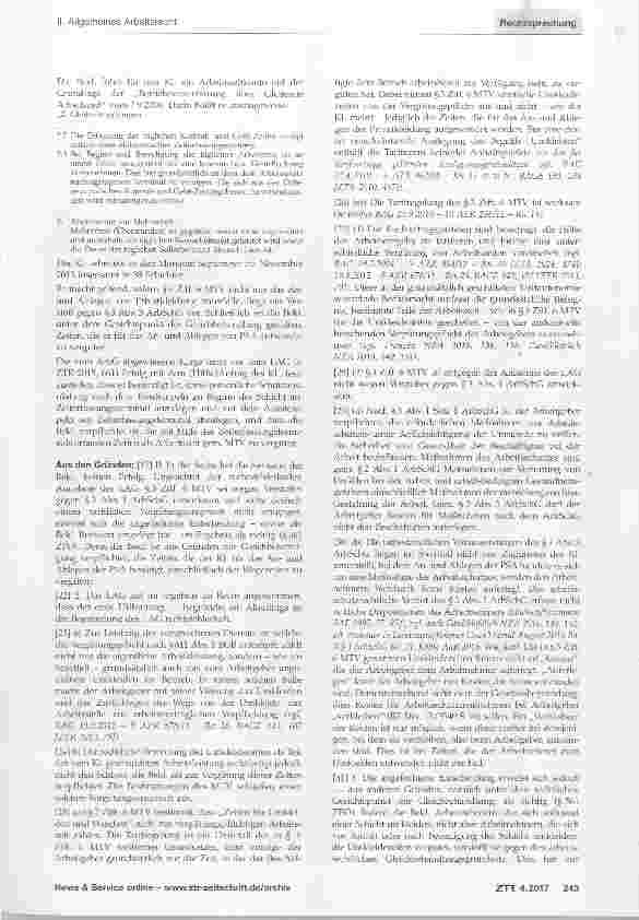 Vorschauseite 2: Umkleidezeiten als Arbeitszeit