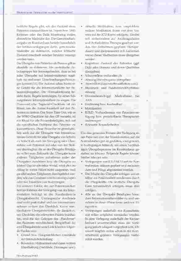 Vorschauseite 3: Wie kommt der Patient sicher von der Intensivstation? das Verlegungsmanagement als Herausforderung
