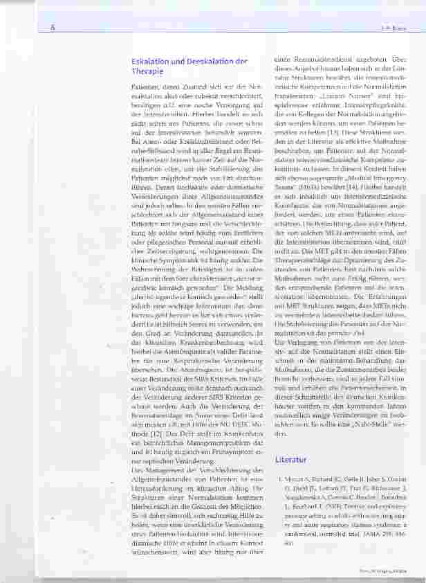 Vorschauseite 4: Wie kommt der Patient sicher von der Intensivstation? das Verlegungsmanagement als Herausforderung