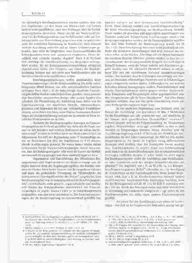 Vorschauseite 2: Finanzierung der Notfallsanitäterausbildung - (k)ein Selbstläufer