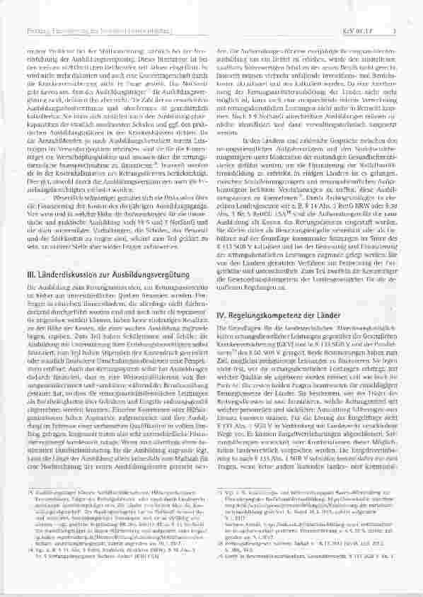 Vorschauseite 3: Finanzierung der Notfallsanitäterausbildung - (k)ein Selbstläufer
