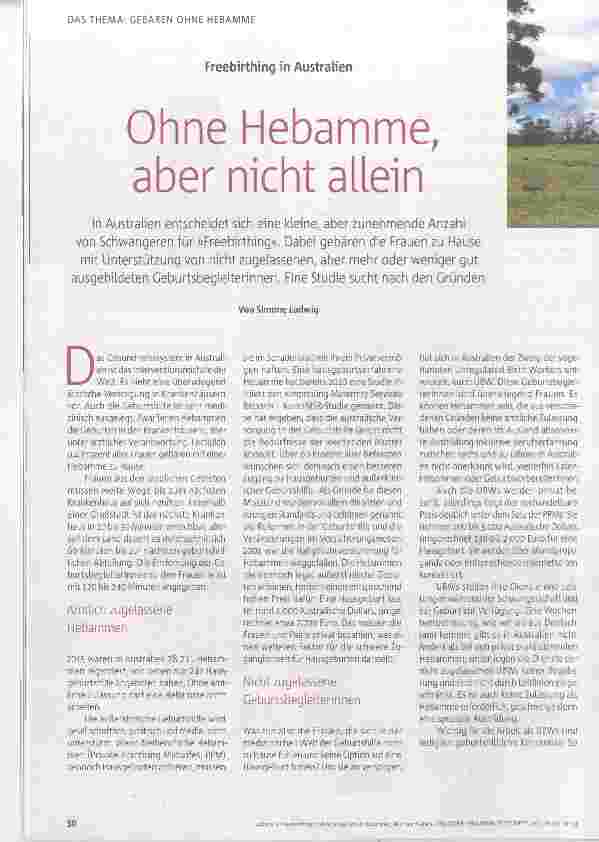 Vorschauseite 1: Ohne Hebamme, aber nicht allein