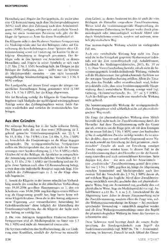 Vorschauseite 2: Vertrieb selbst hergestellter arzneimittelähnlicher Produkte