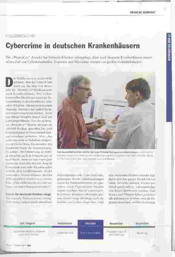 Vorschauseite 1: Cybercrime in deutschen Krankenhäusern