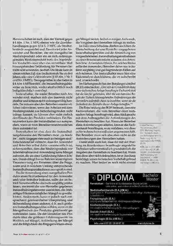Vorschauseite 2: Die neue Medizinprodukte- Betreiberverordnung, Teil 4
