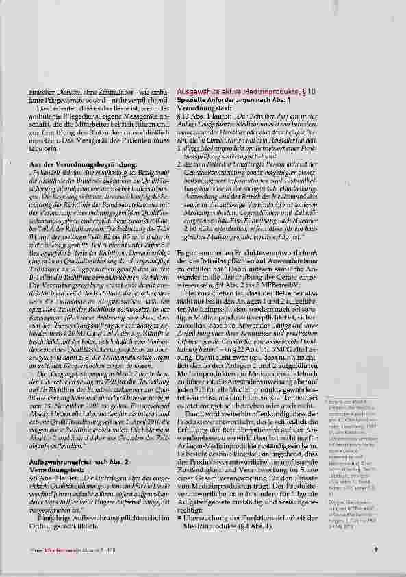Vorschauseite 6: Die neue Medizinprodukte- Betreiberverordnung, Teil 4
