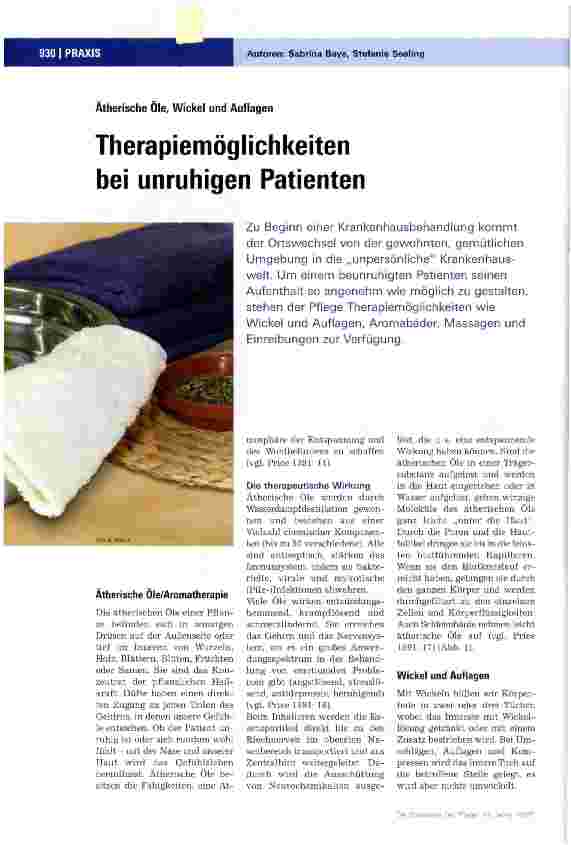 Vorschauseite 1: Therapiemöglichkeiten bei unruhigen Patienten