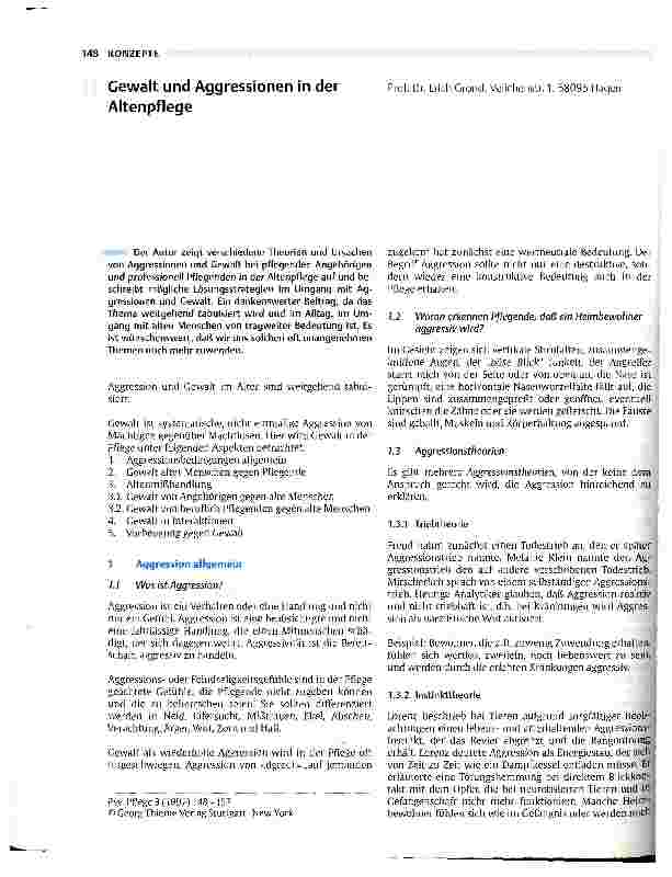 Vorschauseite 1: Gewalt und Aggression in der Altenpflege