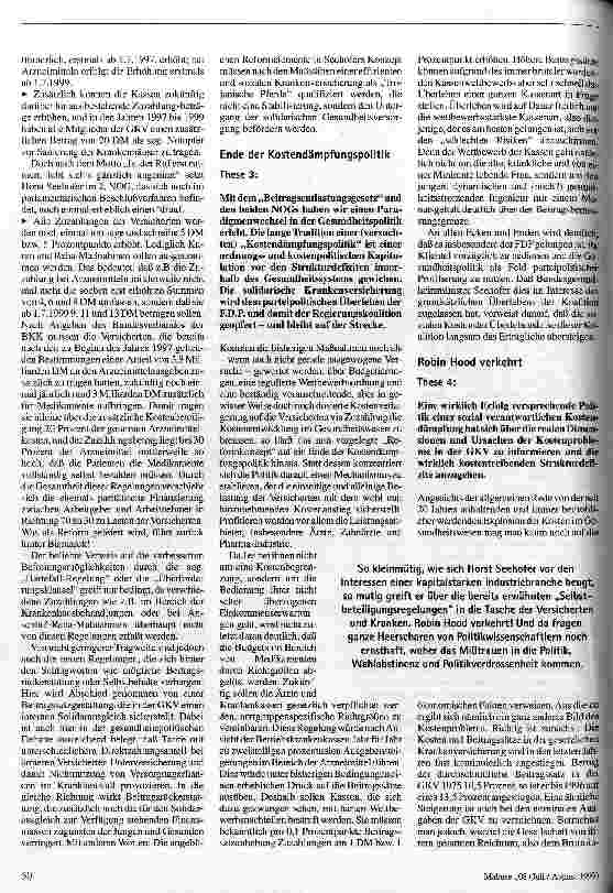 Vorschauseite 4: Zurück hinter Bismarck Selbskostenbeteiligung - Ende der Solidarität