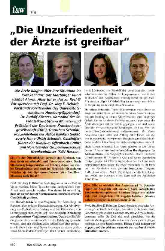 Vorschauseite 1: Die Unzufriedenheit der Ärzte ist greifbar