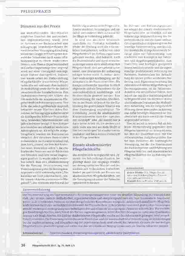 Vorschauseite 3: Die führende Rolle der B. Sc. Pflege im Entlassungsprozess