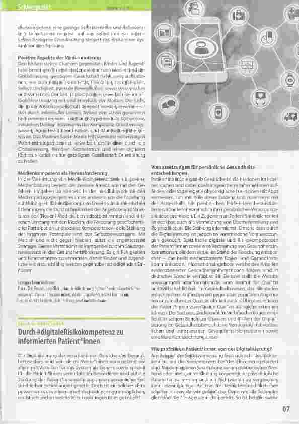 Vorschauseite 1: Durch digitale Risikokompetenz zu informierten Patientinnen