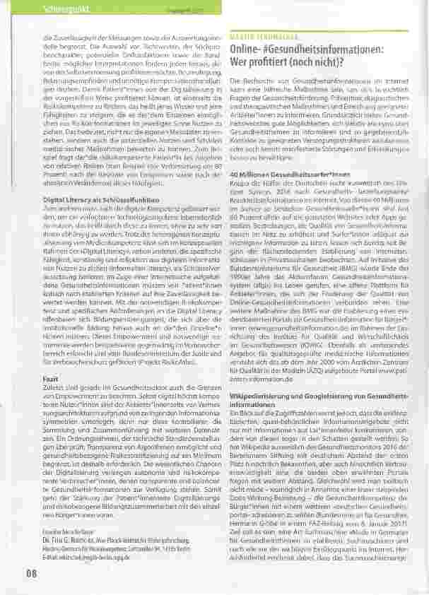 Vorschauseite 2: Durch digitale Risikokompetenz zu informierten Patientinnen