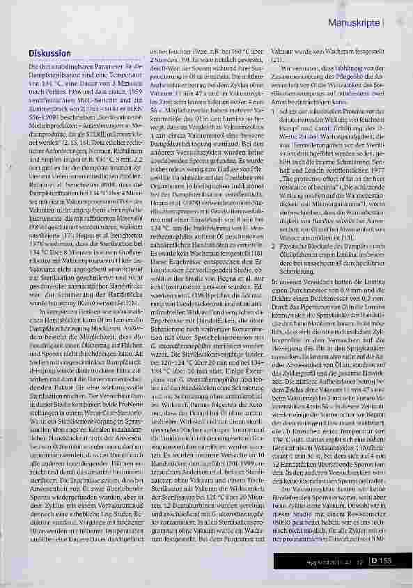 Vorschauseite 5: Die Auswirkung von Pflegeöl auf die Wirksamkeit der Dampfsterilisation zur Dekontamination zahnärztlicher Handstücke