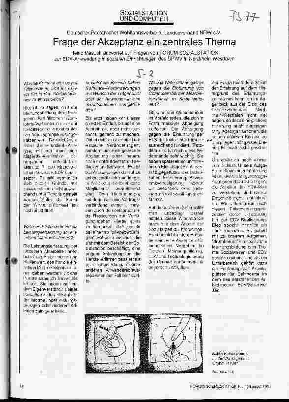 Vorschauseite 1: Sozialstationen und Computer Frage der Akzeptanz ein zentrales Thema