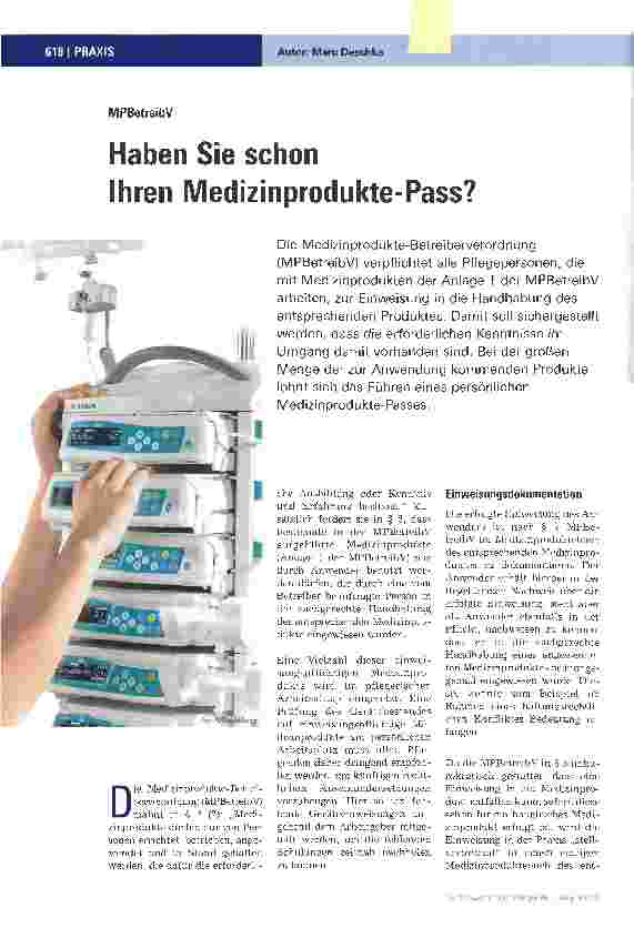 Vorschauseite 1: Haben Sie schon Ihren Medizinprodukte-Pass?