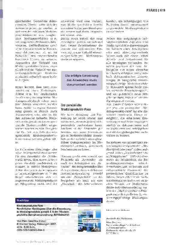 Vorschauseite 2: Haben Sie schon Ihren Medizinprodukte-Pass?