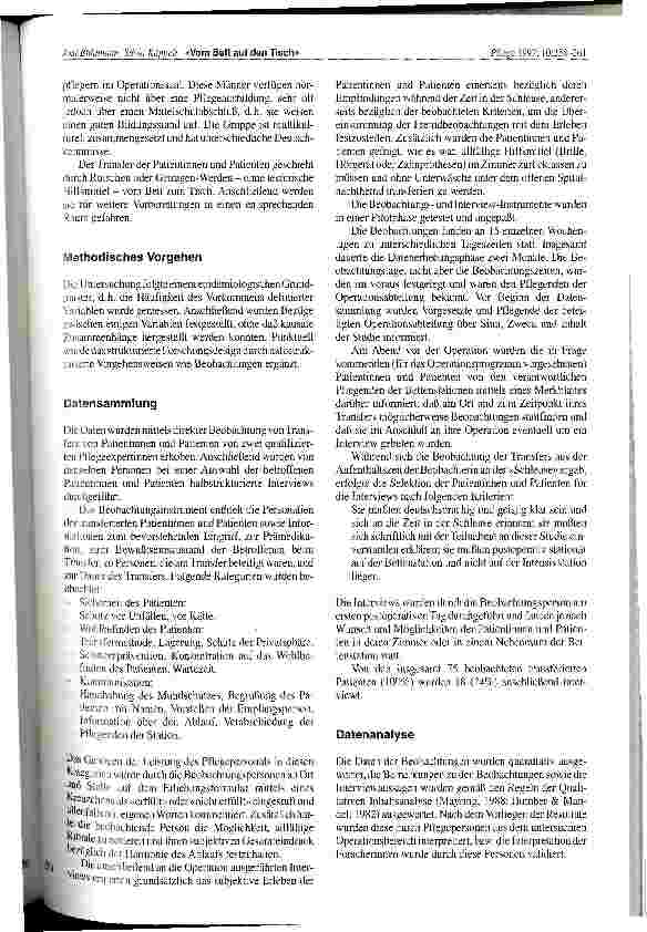Vorschauseite 2: Vom Bett auf den Tisch Der Transfer der Patientinnen und Patienten vom Spitalbett auf den Operationstisch