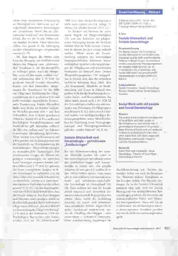 Vorschauseite 3: Soziale Altenarbeit und Soziale Gerontologie