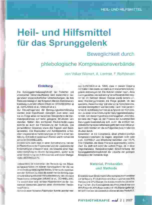 Vorschauseite 1: Heilund Hilfsmittel für das SprunggelenkBeweglichkeit durch phiebologische Kompressionsverbände