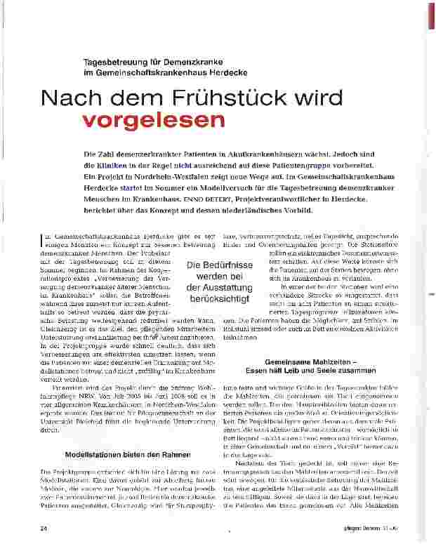 Vorschauseite 1: Nach dem Frühstück wird vorgelesen